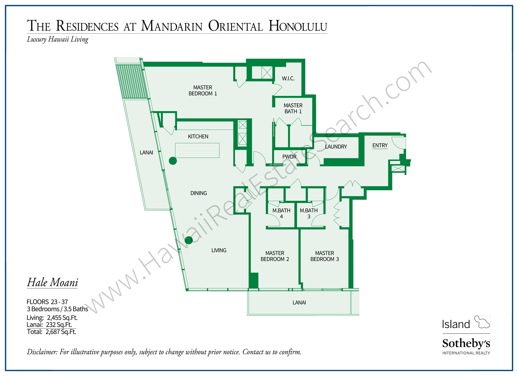Mandarin Oriental Honolu Floor Plan Hale Moani